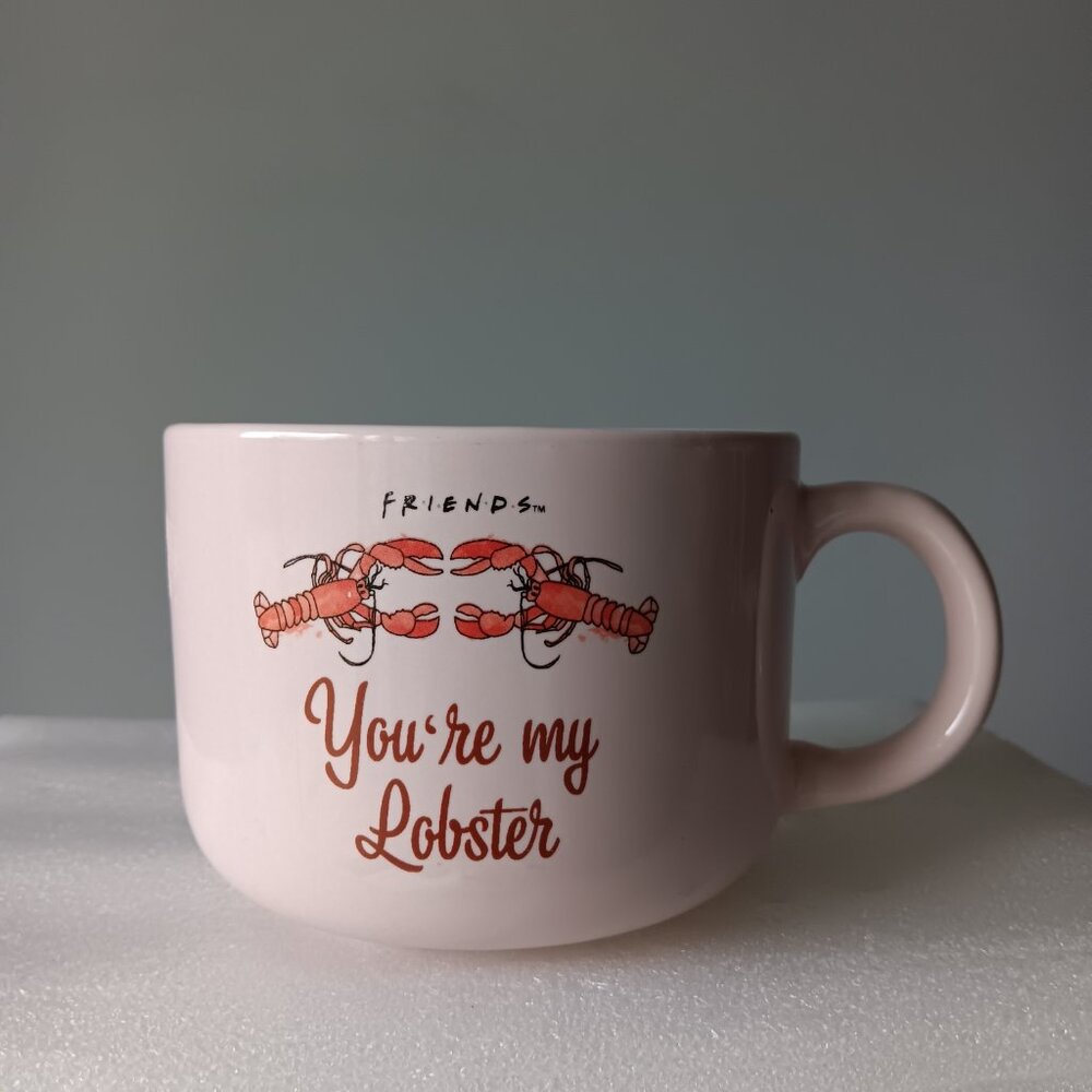 Friends You're My Lobster Oversized Coffee Mug Pink Red Stoneware 90's Gifts